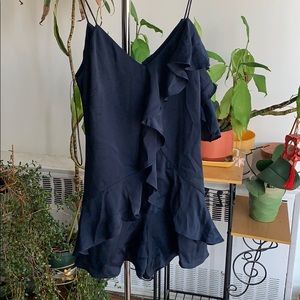 NWT keepsake the label navy One Shoulder Ruffle